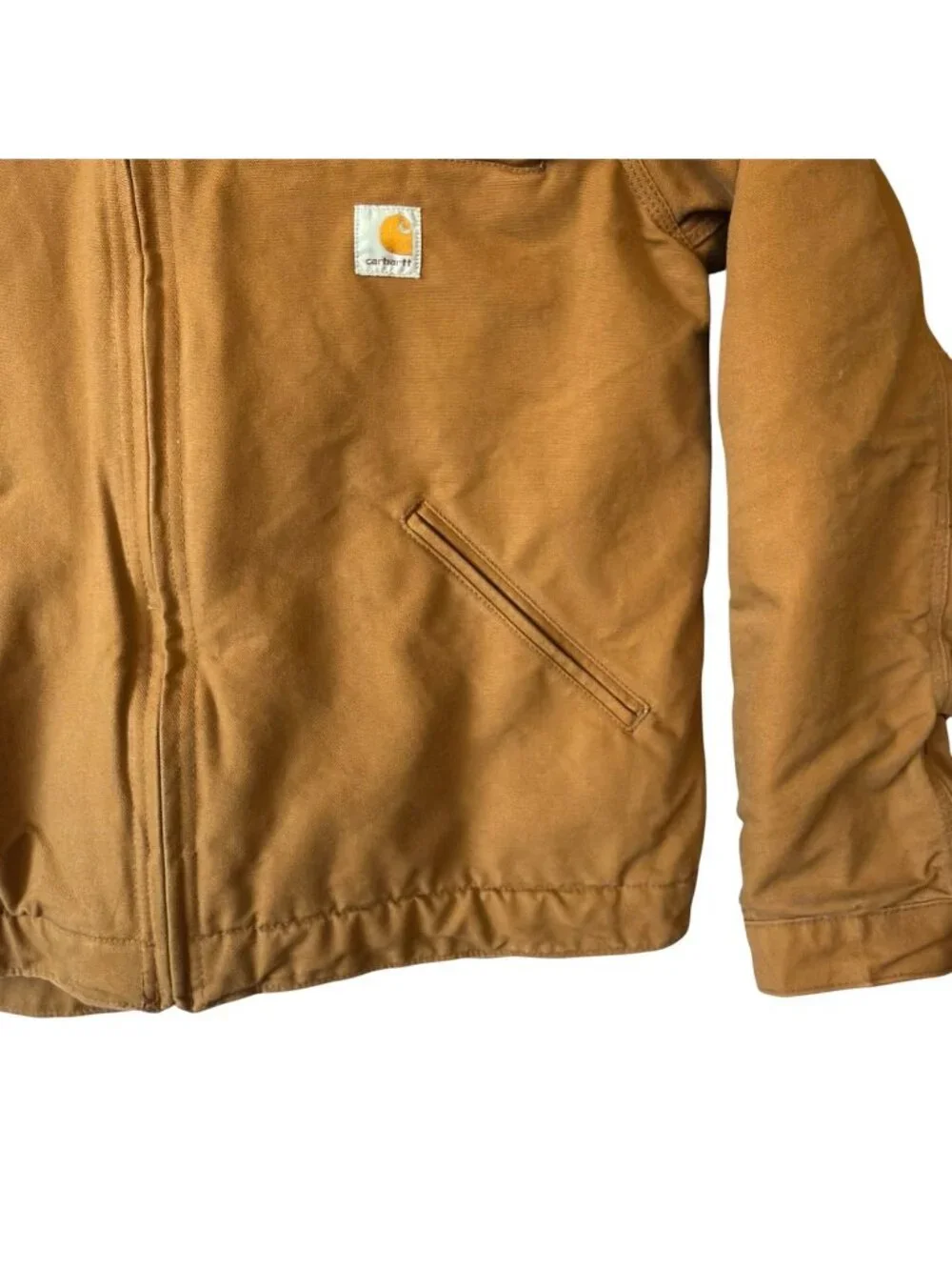 Carhartt Mens Large Iconic J01 Duck Detroit Jacket Blanket Lined Brown - Picture 8 of 13